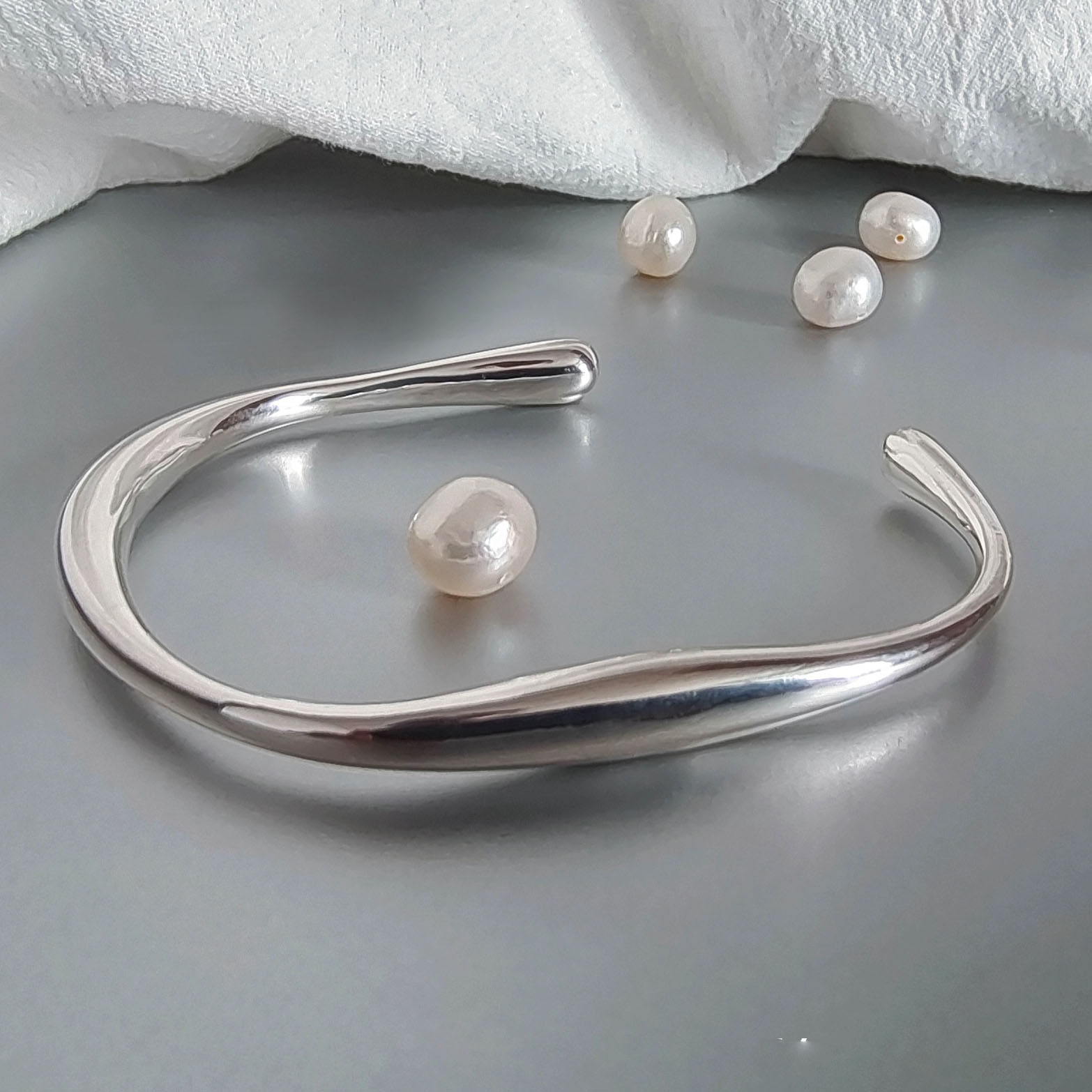 Resin Bangle Bracelet - 여성을위한 100% 솔리드 925 스털링 실버