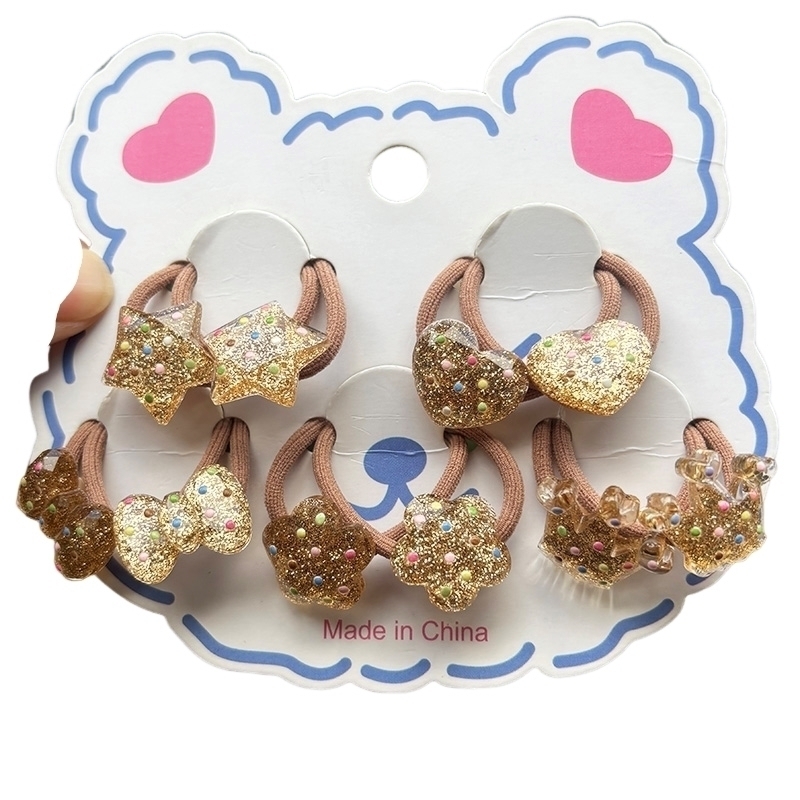 Wrap Ring Gold - 빛나는 골드 걸스 탄성 헤어 밴드,