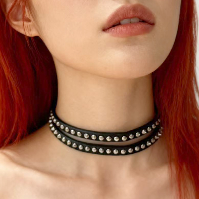 펑크 주얼리 리벳 초커 가죽 목걸이 기하학적 패션 90 - Women'S Accessories In The 90S 리뷰 및 가격
