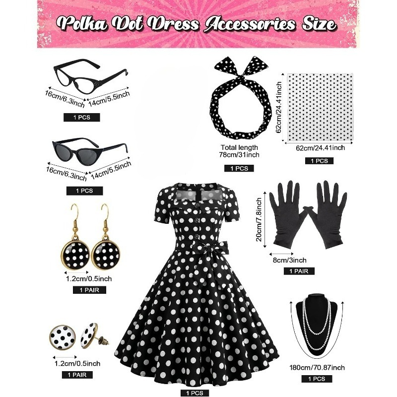 1950년대 여성용 우아한 빈티지 드레스, 50년대 빈 - Women'S Accessories In The 1950S 리뷰 및 가격