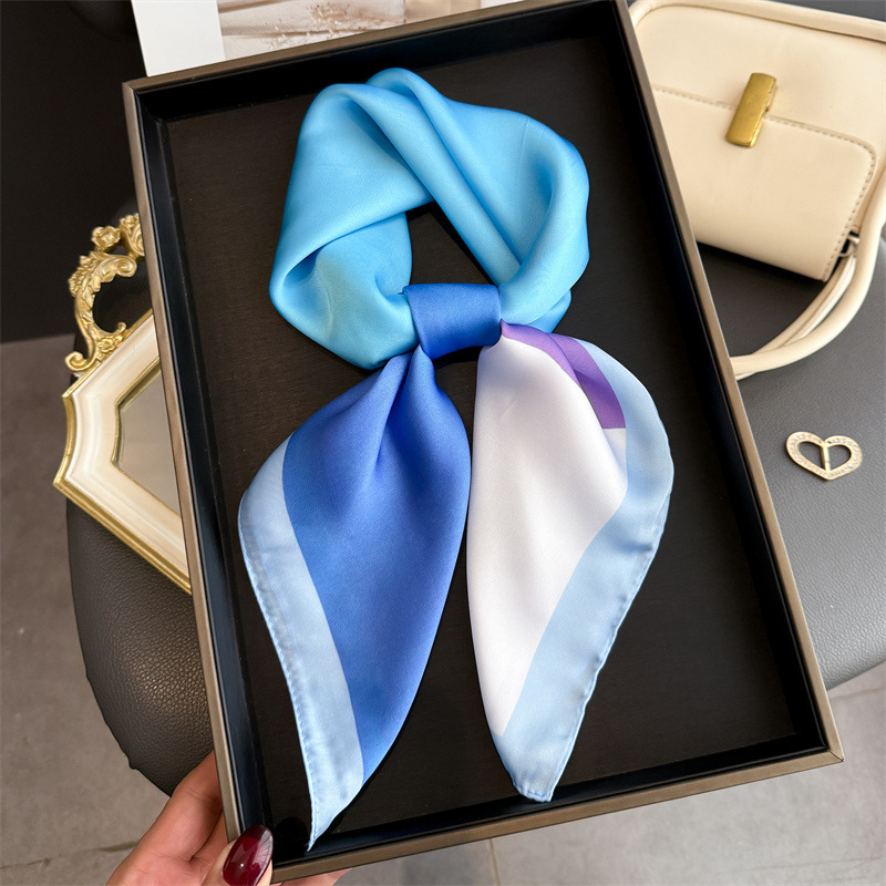 패션 컬러 블록 프린트 스퀘어 스카프 새틴 실크 가벼운 - Women'S Vacation Accessories 리뷰 및 가격