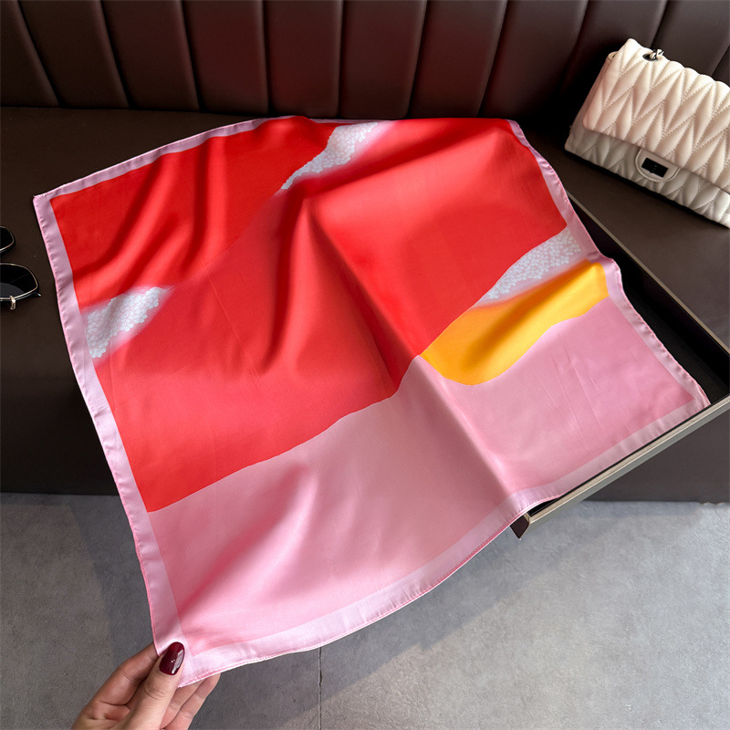 패션 컬러 블록 프린트 스퀘어 스카프 새틴 실크 가벼운 - Women'S Vacation Accessories 리뷰 및 가격