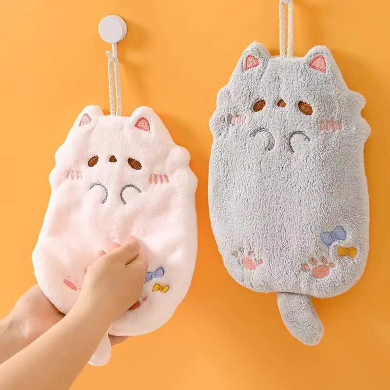 도매 귀여운 만화 Tanuki 교수형 수건 산호 벨벳  - Women Kitchen Accessories 리뷰 및 가격