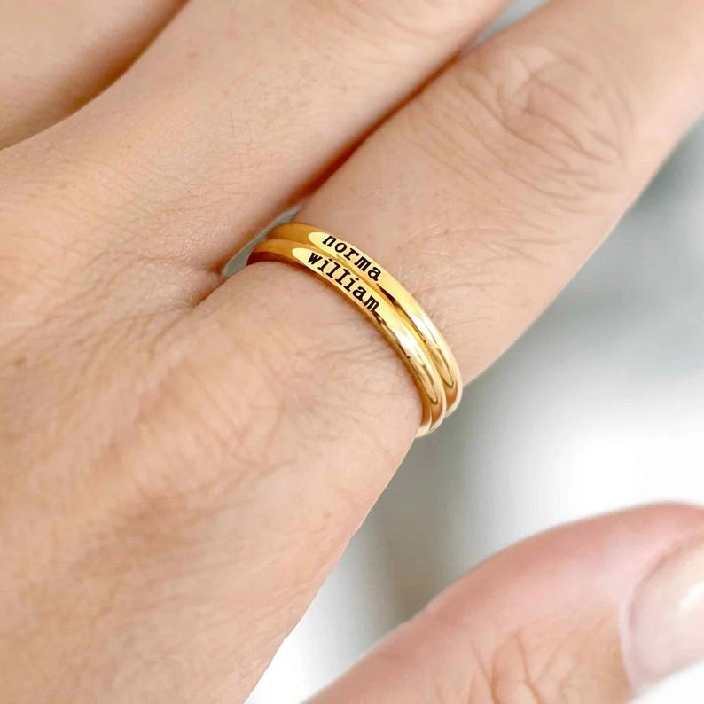 개인화 된 새겨진 이름 반지 여성을위한 맞춤형 편지 골 - Wrap Ring Gold 리뷰 및 가격
