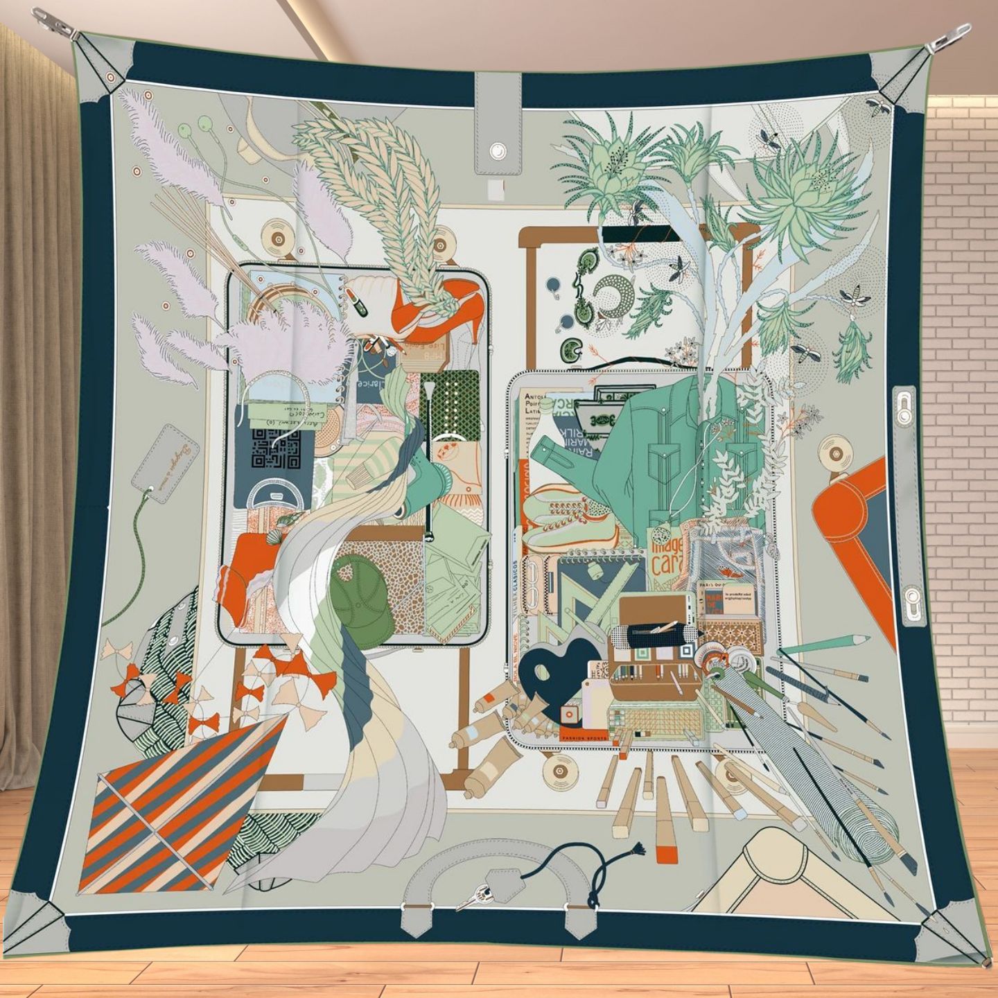 90cm 트윌 실크 느낌의 사각 스카프, 말 여행 판타 - Women'S Vacation Accessories 리뷰 및 가격