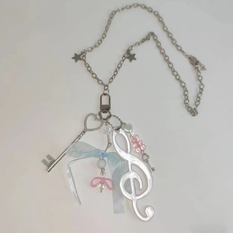Y2K 주얼리 노트 베어 보우 펜던트 목걸이 여성용 패 - Women'S Accessories In The 90S 리뷰 및 가격