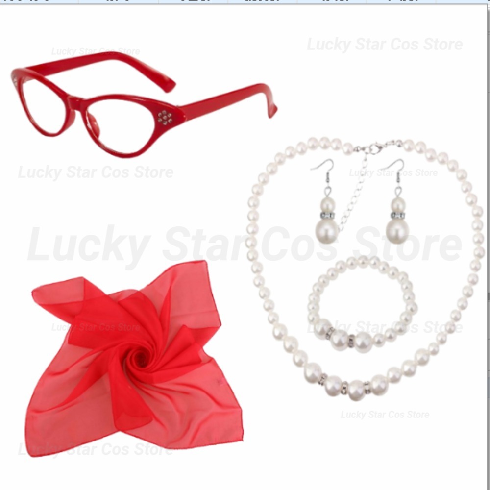 50년대 복고풍 의상 액세서리 폴카 도트 레드 블랙 스 - Women'S Accessories In The 1950S 리뷰 및 가격