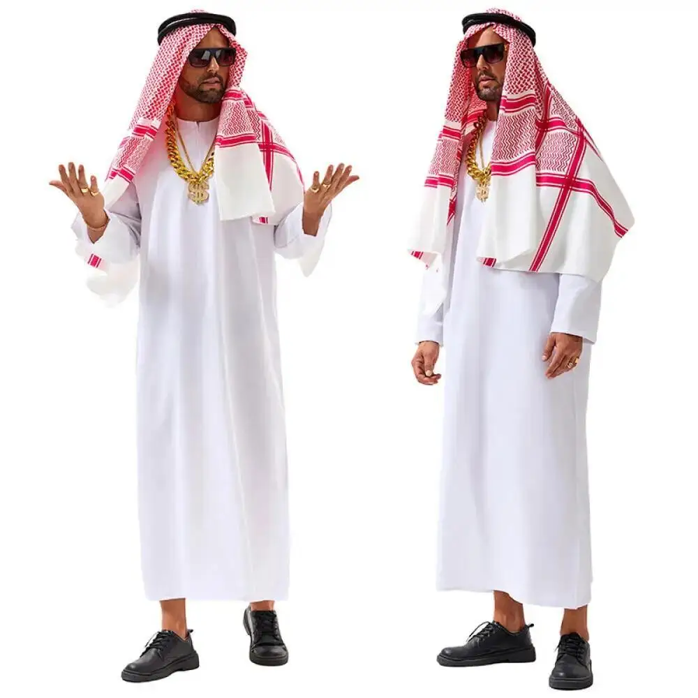 아라비아 두바이 의상 UAE 시에크 코스프레 흰색 로브 - Women'S Vacation Accessories 리뷰 및 가격