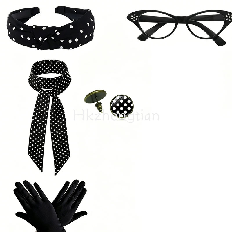 1950년대 레트로 폴카 도트 액세서리 키트 햅번 스타 - Women'S Accessories In The 1950S 리뷰 및 가격
