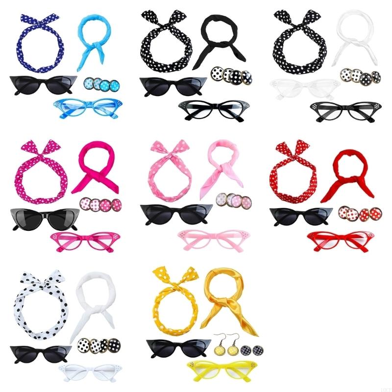 8 조각 50s 의상 액세서리 세트 쉬폰 스카프 고양이 - Women'S Accessories In The 1950S 리뷰 및 가격